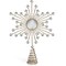 Ornativity Jewel Star Tree Topper - Gold Glitter Sparkling Metal Wire Star Topper with Sparkly Gem Finish Christmas Tree Top Ornament Decoration